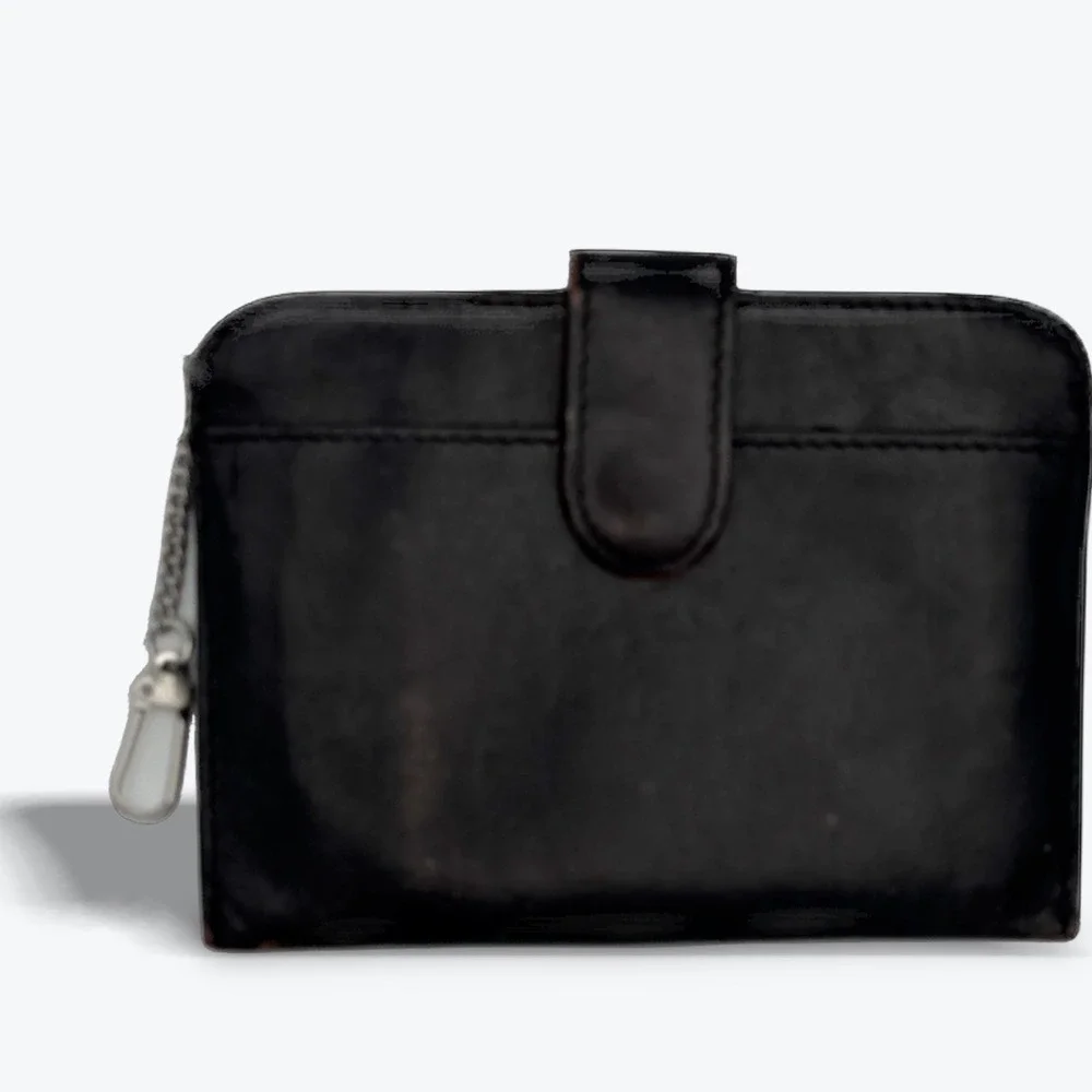 HOBO International Brown Leather Euro Slide‎ Card Holder Wallet Coin Purse
